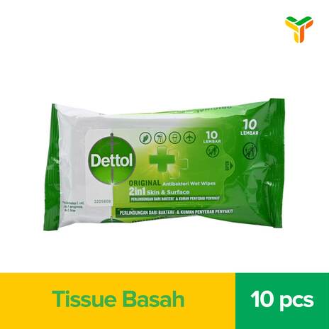 DETTOL WET WIPES ANTI BACTERIAL SENSITIVE 10S_1C40