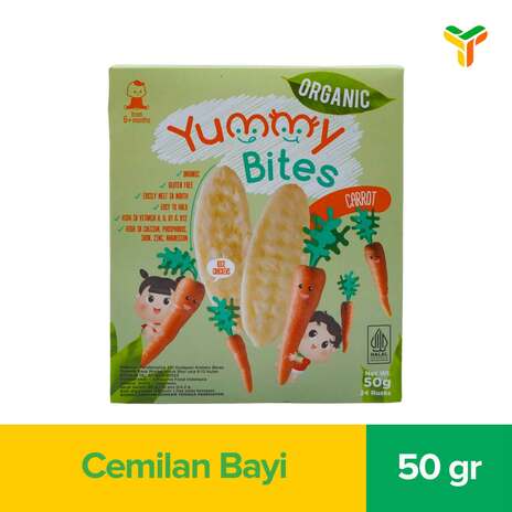 YUMMY BITES ORG CRACKERS CARROT 50G