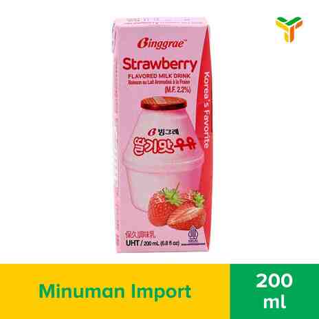 BINGGRAE STRAWBERRY MILK 200ML_1C24P