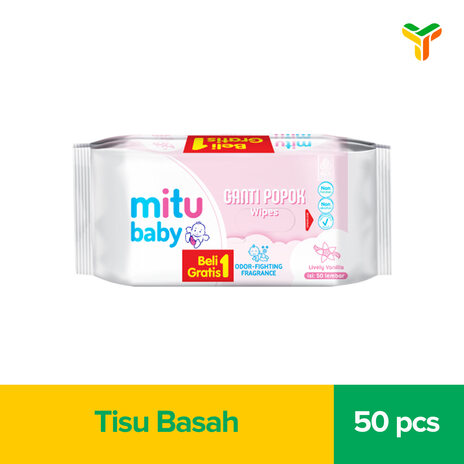 MITU BABY WIPES GANTI POPOK WHITE 50S BANDED