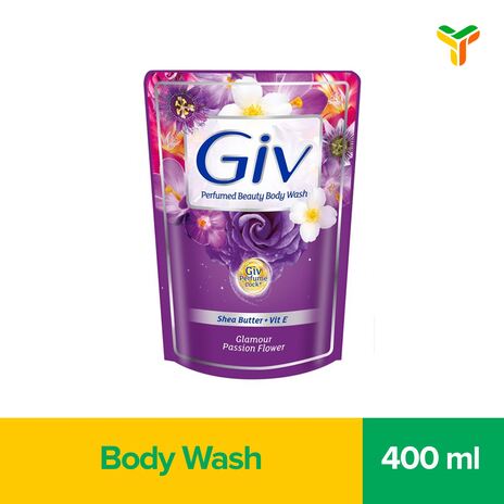 Giv Beauty Sabun Mandi Cair Passion Flowers & Sweet Berry Pouch 400ML