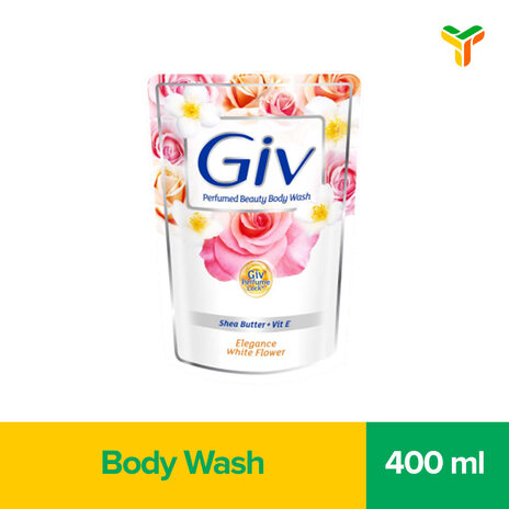 Giv Beauty Sabun Mandi Cair White Flowers & Vanilla Pouch 400ML
