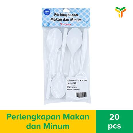 YOA SENDOK MAKAN PLASTIK PUTIH 20S_1B150P