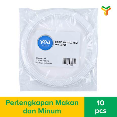 YOA PIRING PLASTIK PUTIH 7 10S_1B100P