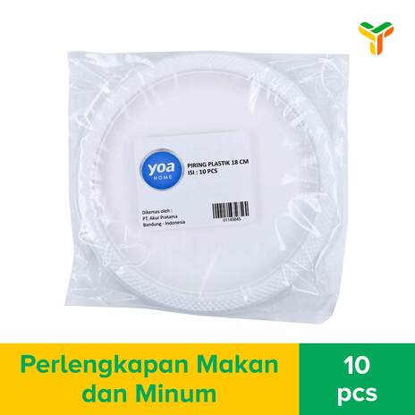 YOA PIRING PLASTIK PUTIH 9 10S_1B50P