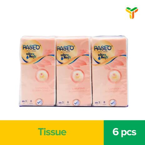 PASEO HANKY ULTRA SOFT 3PLY 6X8S