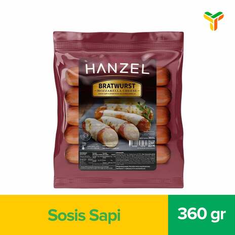 HANZEL BRATWURST CHEESE 360GR C24