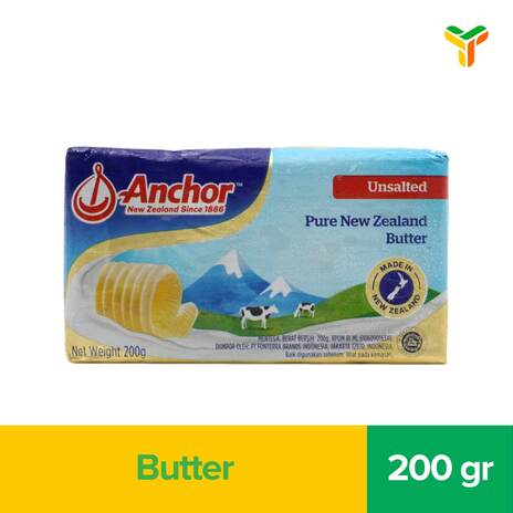 ANCHOR UNSALTED BUTTER 200GR