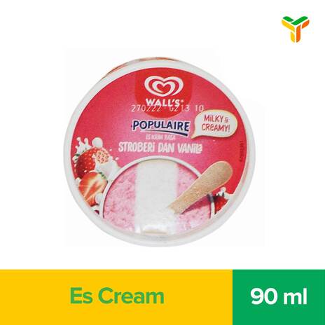 WALLS POPULAIRE STROBERI  VANILA 90ML C40