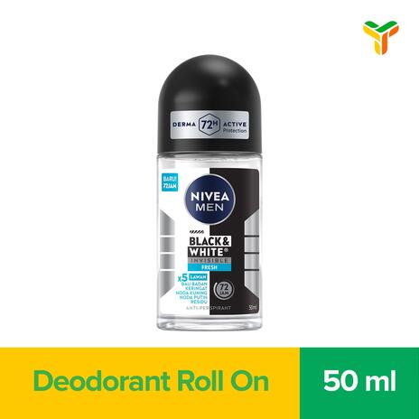Nivea Men Invisible Black & White Fresh Anti Bakteri 50ml
