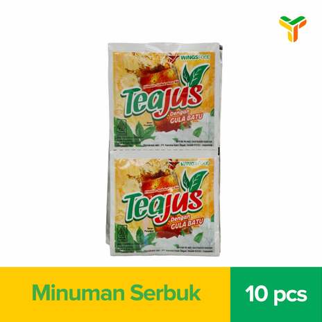 TEA-JUS Minuman Serbuk Rasa Gula Batu Sachet 8g/ 10pcs