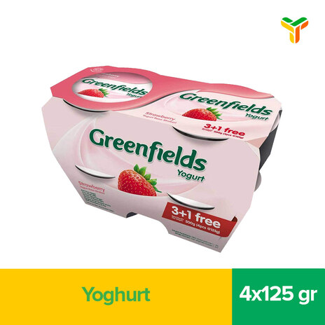 GREENFIELDS YOGURT STROBERI MULTIPACK 4X125GR (C3)
