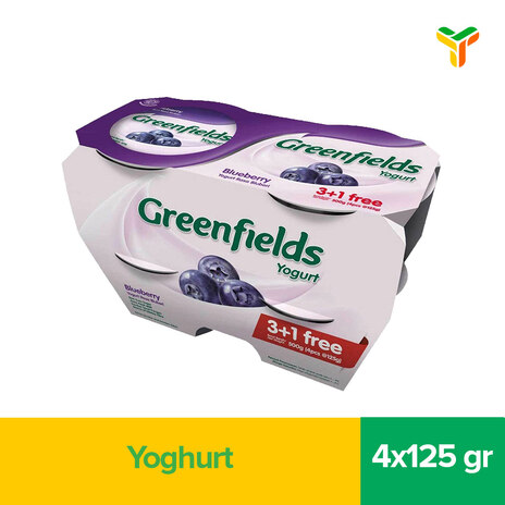 GREENFIELDS YOGURT BLUBERI MULTIPACK 4X125GR (C3)
