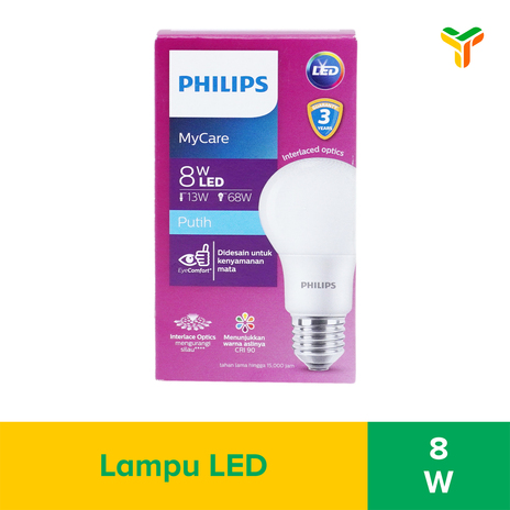 PHILIPS LED BULB 8W E27 6500K 230V 1CT_12 INDO SP