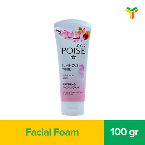 POISE Facial Foam LUMWhite Tube 100GR - Sabun Muka / Pembersih Wajah,