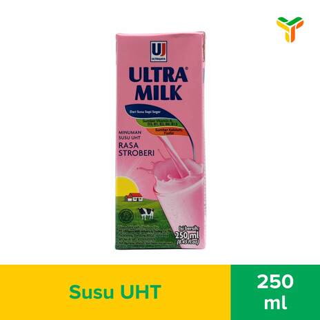 ULTRA MILK STRAWBERRY 250 ML (1C = 24 PCS )