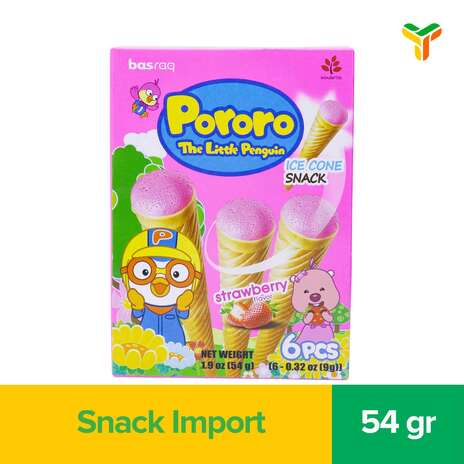 PORORO ICE CONE SNACK STRAWBERRY 54G_1C20P
