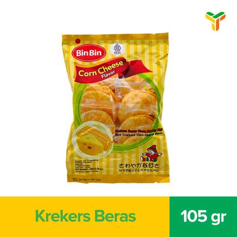 BIN BIN RICE CRACKERS CORN CHEESE 105G_1C12P