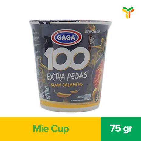 GAGA 100 EXTRA PEDAS KUAH JALAPENO CUP 75G_1C24P