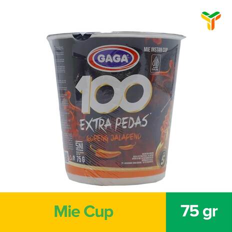GAGA 100 EXTRA PEDAS GORENG JALAPENO CUP75G_1C24P