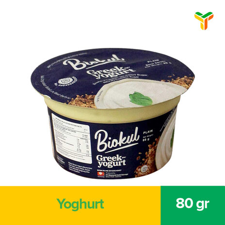 BIOKUL YOGURT GREEK PLAIN 80GR (C12)