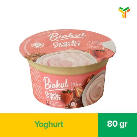 BIOKUL YOGURT GREEK STRAWBERRY 80GR (C12)