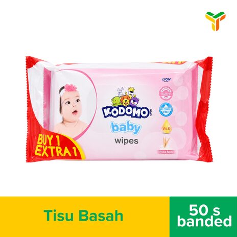 KODOMO BABY WIPES PINK 50S BANDED