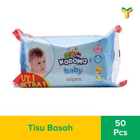 KODOMO BABY WIPES BLUE 50S BANDED_1C24P