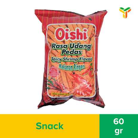 OISHI KRAKER UDANG PEDAS 60GR