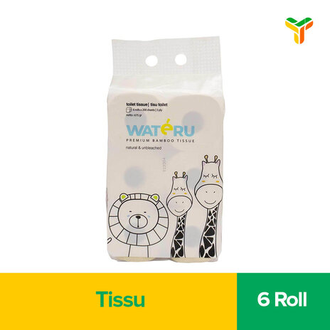 WATERU TOILET PAPER 6 ROLLS X 200S 