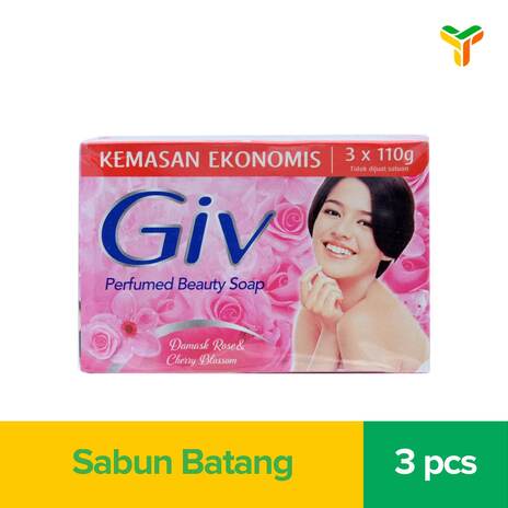 Giv Beauty Sabun Batang Multipack Damask Rose & Cherry Blossom 110GR