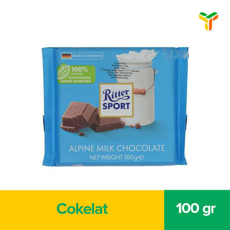 RITTER SPORT ALPHINE MILK CHOCOLATE 100G_1B12