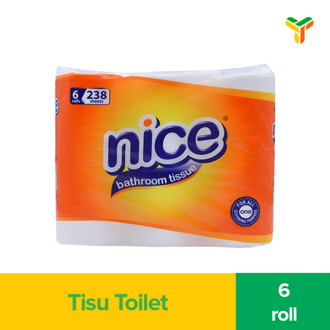 NICE TOILET TISSUE NON EMBOSS 6ROLL