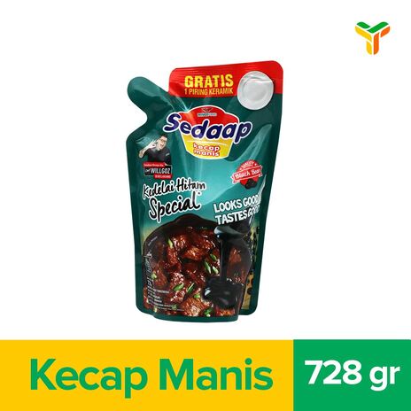 SEDAAP Kecap Manis Kedelai Hitam Spesial Pouch 728G,