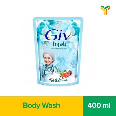 Giv  Sabun Mandi Cair Tin & Zaitun Pouch 400ML