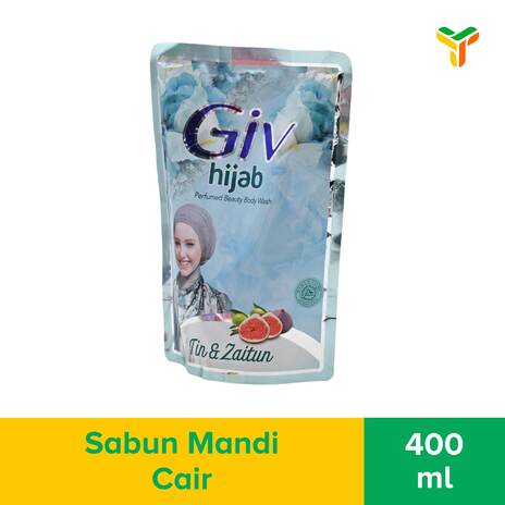 Giv  Sabun Mandi Cair Tin & Zaitun Pouch 400ML