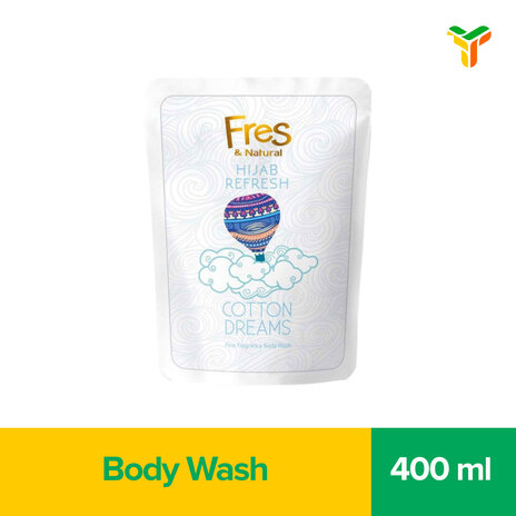 FRES&NATURAL Sabun Mandi Cair White Pouch 400ml