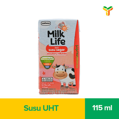 MILK LIFE UHT STRAWBERRY MILKSHAKE 115 ML_1C40P