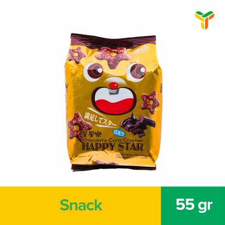 HAPPY STAR CORN CRACKER CHOCOLATE 55G_1C12P