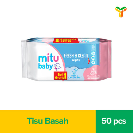 MITU BABY WIPES FRESH N CLEAN PINK 40S BANDED_1C24