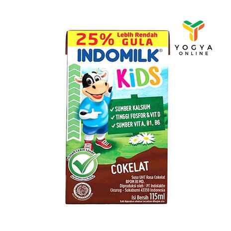 INDOMILK KIDS CHOCOLATE LESS SUGAR 115ML_1C40P