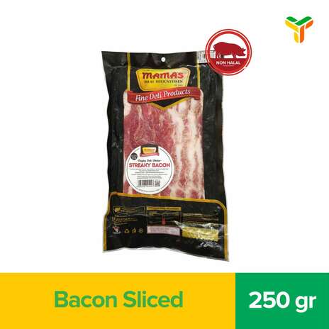 MAMAS STREAKY BACON SLICED 250GR