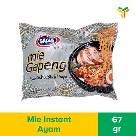 GAGA MIE GEPENG AYAM LADA HITAM 67GR