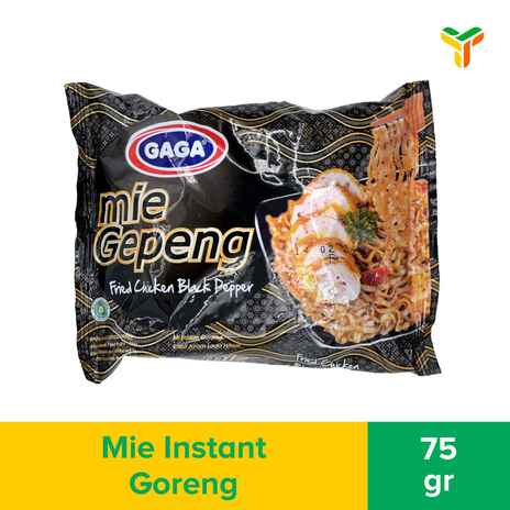 Gaga Mie Gepeng Goreng Ayam Lada Hitam 75gr(1c=40pcs)