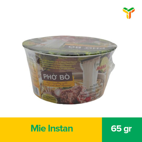 MAMA PHO BO RICE NOODLES BEEF CUP 65G