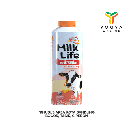 MILK LIFE FRESH MILK STROBERI PISANG 1000ML C6