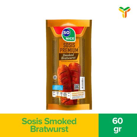 SO NICE SOSIS PREMIUM SMOKED BRATWURST 60GR C80