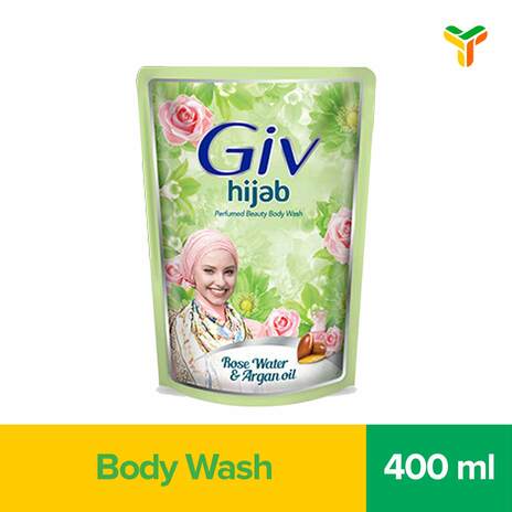 GIV Sabun Mandi Cair Rose Water & Argan Oil Pouch 400ml