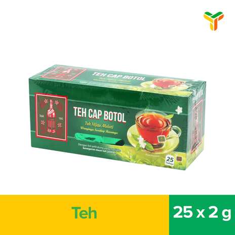 TEH CAP BOTOL TEH HIJAU CELUP 25X2G