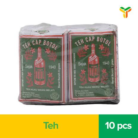 TEH CAP BOTOL TEH HIJAU 10X80GR